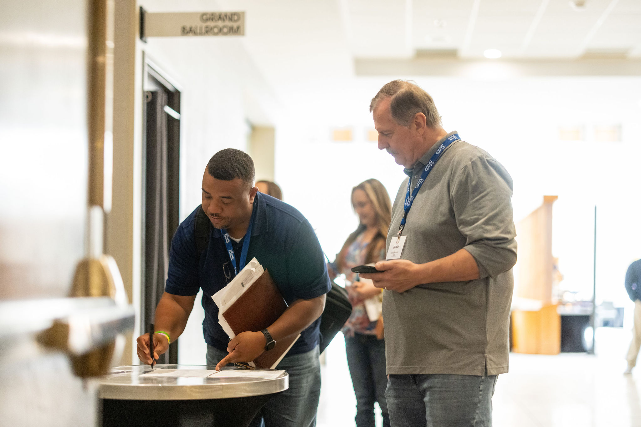 Event registration and check-in area
